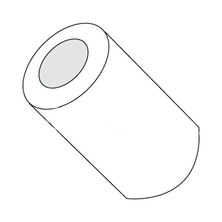 Round Spacer, #4 Screw Size, Natural Nylon, 7/8 In Overall Lg, 0.114 In Inside Dia